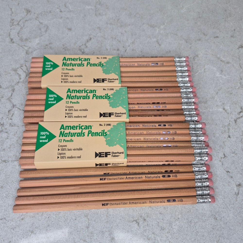 Eberhard Faber Pencils American Naturals No 2 HB‎ 41 Count Wood